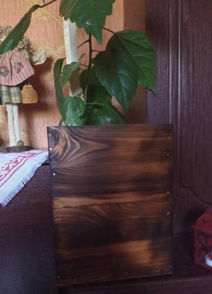 Дерев'яна янний стильний дизайнерський горщик для квітів вазонів ручна робота hand made5 фото