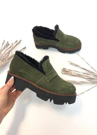 Теплі черевики під лофери