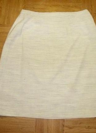Светло-серая юбка миди весна-осень классическая,прямая,винтаж2 фото