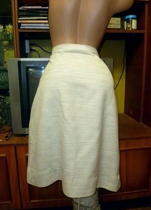 Светло-серая юбка миди весна-осень классическая,прямая,винтаж3 фото
