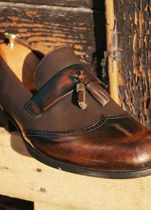 Коричневі лофери від українського виробника