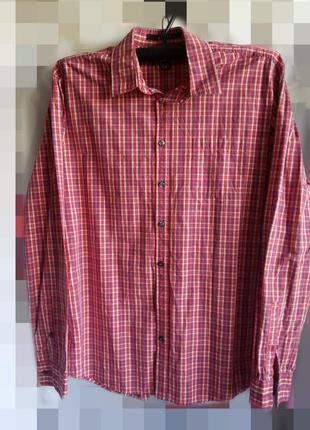 Сорочка чоловіча сорочка чоловіча в клітку з довгим рукавом