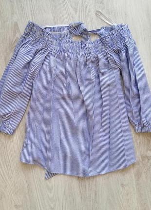 Блуза топ з відкритими плечима з бантом ззаду