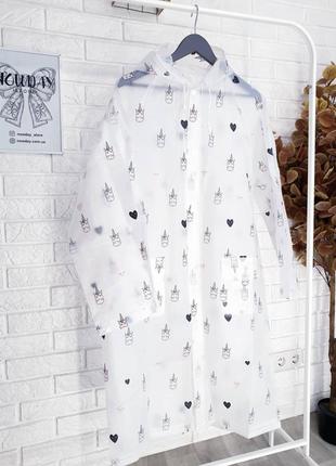 Женский дождевик с единорогами с принтом и карманами4 фото