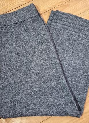 Вязанные широкие штаны, размер xl, цвет серый