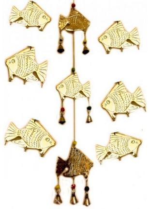 Дзвіночок латунний "три рибки в лінію"
