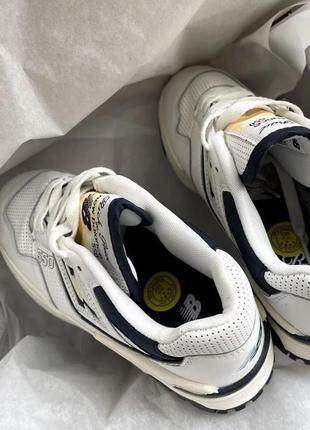Кросівки new balance 550. шкіра, замша. колір білий з сиім та жовтим. розміри 36-447 фото