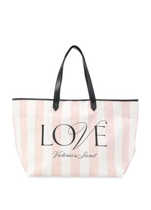 Сумка victoria's secret. love stripe tote оригинал!2 фото