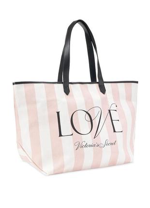 Сумка victoria's secret. love stripe tote оригинал!1 фото