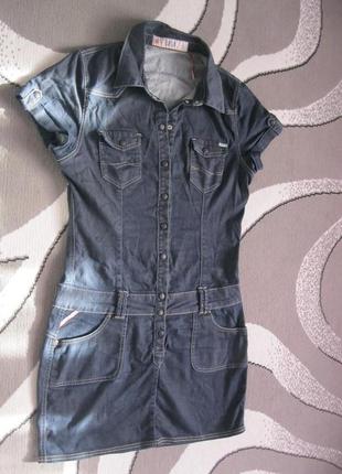 Джинсове сукню денім стиль мілітарі сафарі hеflin america today л-хл