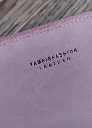 Жіночий гаманець барсетка рожевий3 фото