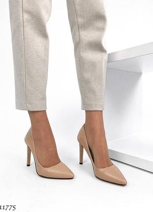 Шкіряні туфлі на підборах з натуральної шкіри кожаные туфли лодочки на каблуке натуральная кожа