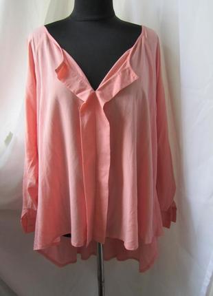 Блуза рубашка разлетайка персиковая розовая