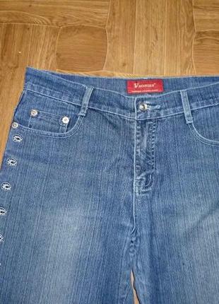 Синие джинсы vsoniss jeans клеш с вышивкой весна-осень2 фото