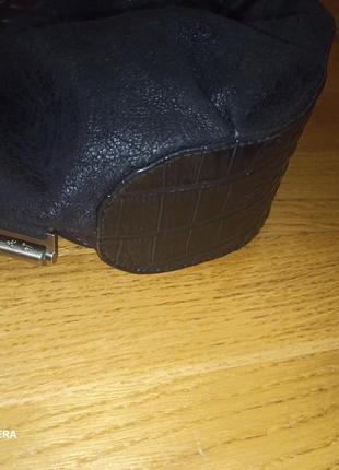 Чорна сумка на коротких ручках з срібною вишивкою обмін9 фото