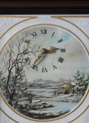 Колекційні годинники настінні зима фарфор royal dux богемія чехословаччина2 фото