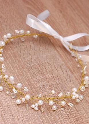 Венок веночек из бусин под любой наряд на выпускной, свадьбу