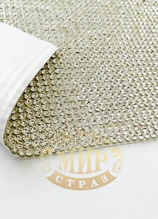 Стразовое полотно самоклеющееся, цвет crystal, отрезок 3х24см