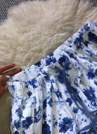 Домашні штани піжамні натуральні бавовна квітковий принт великий розмір батал2 фото
