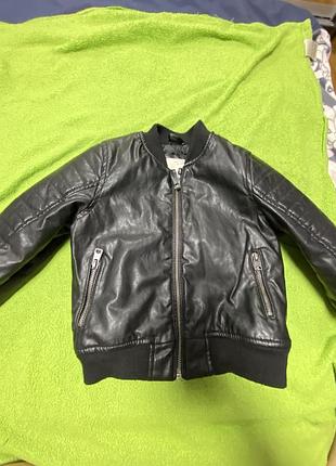 Кожаная куртка курточка косуха 3-4 года зара