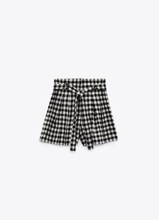 Zara лляні шорти , льон , клітина