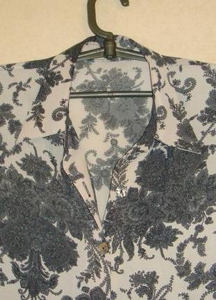 Винтажная блуза рубашка сорочка с принтом туаль де жуи3 фото