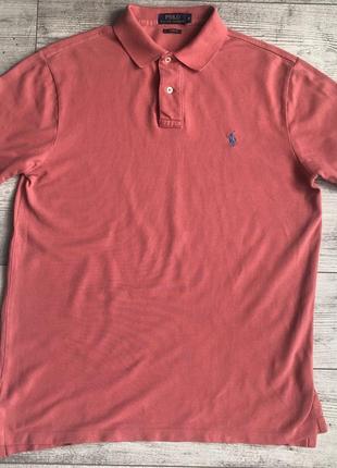 Поло\футболка polo ralph lauren custom fit pink polo2 фото