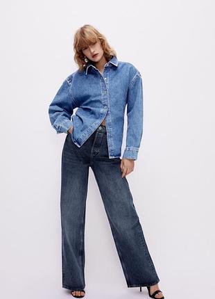 Сорочка жіноча zara, колір синій😍 рубашка куртка піджак пиджак жакет