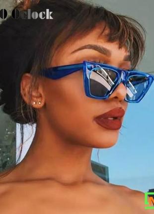 Женские солнцезащитные очки стильные модные трендовые очки от солнца бредовая оправа сонцезахисні окуляри1 фото