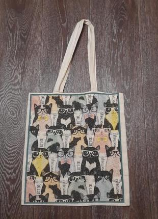 Westfordmill 100% бавовна  шопер матерчата сумка для любителів котиків1 фото