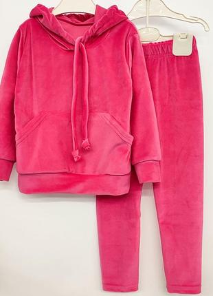 Модний велюровий-плюшевий костюм для дівчаток 😍