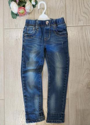 Крутые джинсы на малышку quenny с декоративными манжетами 3-5 лет4 фото