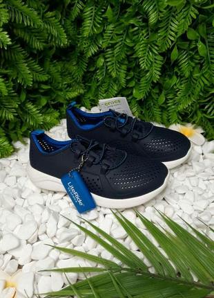 Кросівки дитячі crocs kids literide pacer navy white 206011 дитячі кросівки крокси1 фото