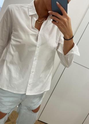 Белая рубашка/ базовая белая рубашка/ рубашка в стиле кежуал5 фото