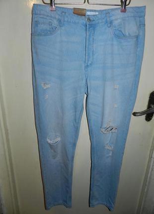 Новые-с бирками,летние,зауженные джинсы с драностями,на пуговицах,boyfriend,kiabi1 фото