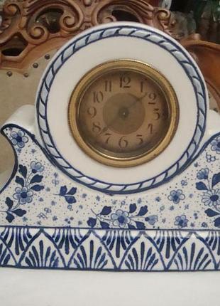 Антикварные настольные каминные часы фарфор amc огюст mouzin бельгия