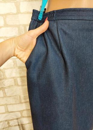 Нова нарядна спідниця міді імітація під джинс в синьому кольорі, розмір 2-3хл6 фото
