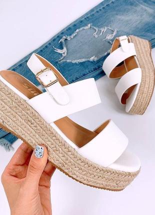 Плетені босоніжки на платформі / плетінки босоніжки 🌿 платформа сандалі танкетка2 фото