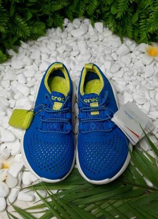 Кроссовки детские crocs kids literide pacer bright cobalt citrus 206011 дитячі кросівки крокси3 фото