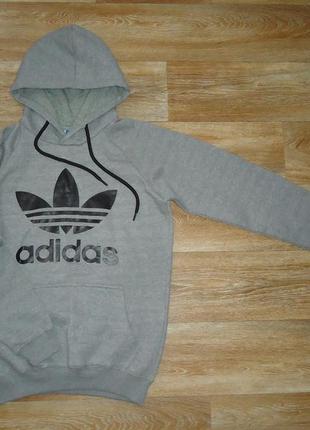 Кофта худи adidas originals trefoil hoodie in grey2 фото