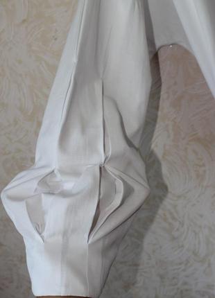 Белое платье пышный рукав натуральная ткань новое хлопок 444 фото