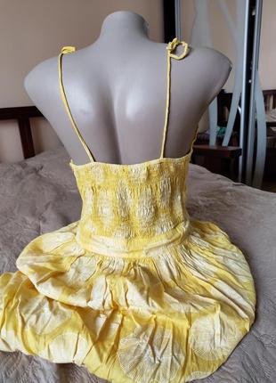 Яскраве жовте літнє плаття на бретелях хлопок  38 р6 фото