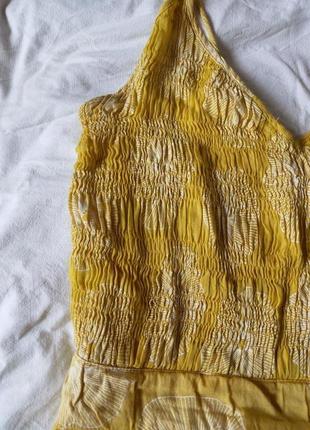 Яскраве жовте літнє плаття на бретелях хлопок  38 р9 фото