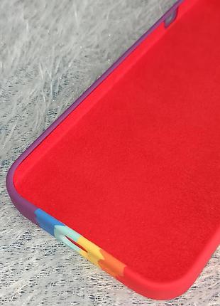 Чехол silicone case protective на iphone 13 pro, матовый силиконовый бампер радужный на айфон 13 про 3