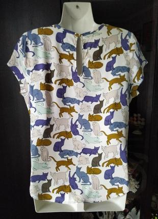 Стильно,фірмова футболка,блуза з котом 44-46 р-h&m3 фото