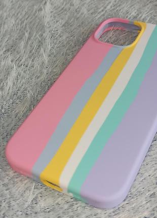 Распродажа🔥чехол silicone case protective на iphone 13, матовый силиконовый бампер радужный на айфон 132 фото