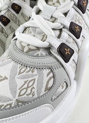 Кросівки жіночі білі брендові хвиля в стилі луї вітон louis vuitton5 фото