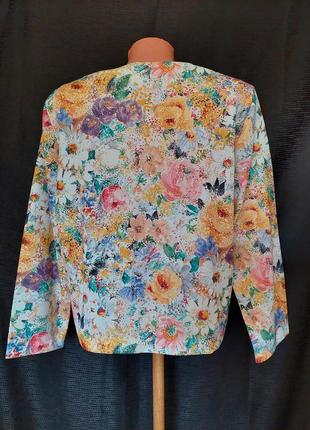 Винтажная блуза с  круглой горловиной в нежный цветочный принт diana martin london(размер 40-42)6 фото