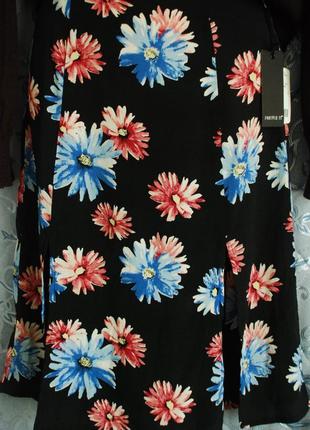 Натуральная юбка в цветочный принт.1 фото