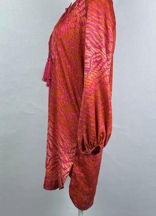 Шикарное яркое сочное платье от h&m, пляжная туника с кисточками5 фото